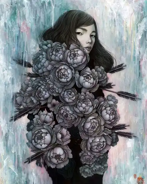 她手绘插画女孩,独特的气质,比任何头像壁纸还美