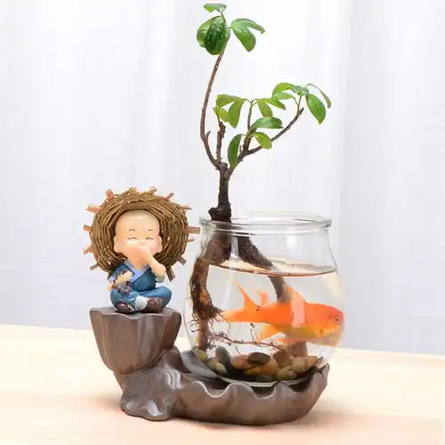 创意摆件客厅装饰品水培花瓶水养绿萝花盆工艺品桌面酒柜插花花瓶