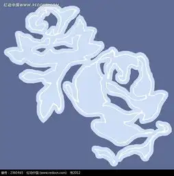 两朵抽象蓝色蔷薇花简约时尚插画psd素材免费下载红动网