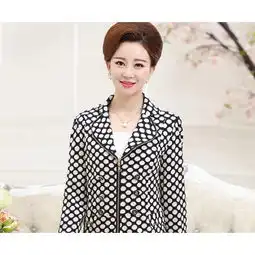 lzf春装新款妈妈装西装翻领外套中老年女装时尚拉链夹克外套图片大全邮乐官方网站