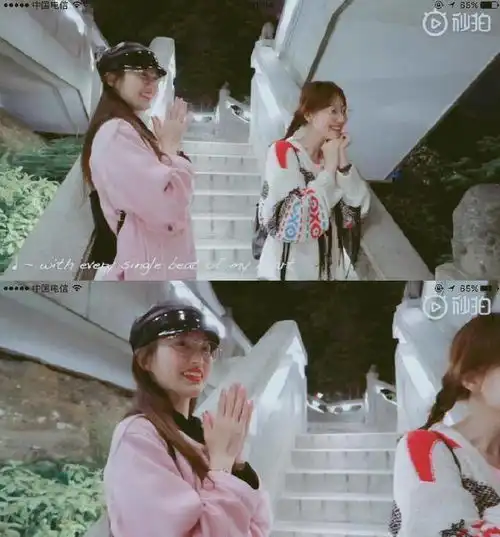 唐嫣自称中年美少女,和王冠穿闺蜜装打卡何以笙箫默拍摄地