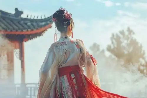 古风气质美女背影摄影图摄影图