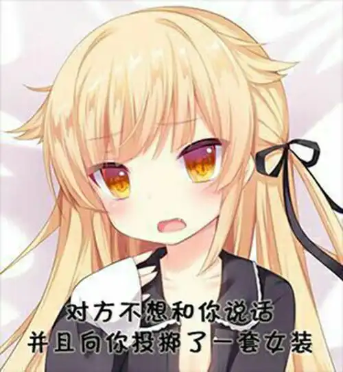 动漫表情包精选对方不想和你说话,并向你投掷了一套女装
