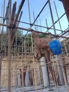 为了拥有好身材,这位搬砖小哥把工地当成了健身房