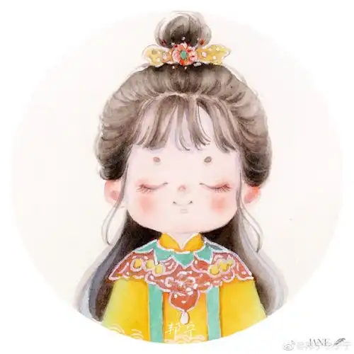 萌萌哒q版水彩古风系列头像,邦宁宁宁宁
