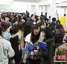 女大学生在招聘会上的求职表情