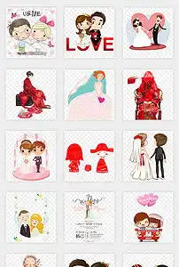 卡通q版婚礼人物情侣恋人婚礼男女png免扣素材图片模板下载27.70mb动漫人物大全人物形象