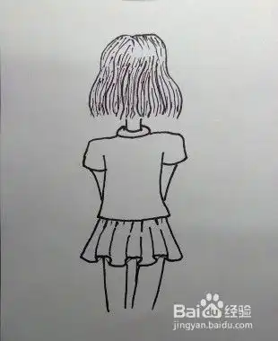 人物简笔画怎么画小女孩教你画小女孩的背影