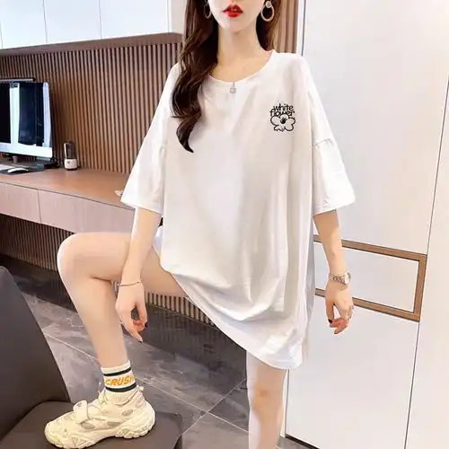 官图实价花朵印花短袖t恤女宽松潮流休闲美式设计小众上衣