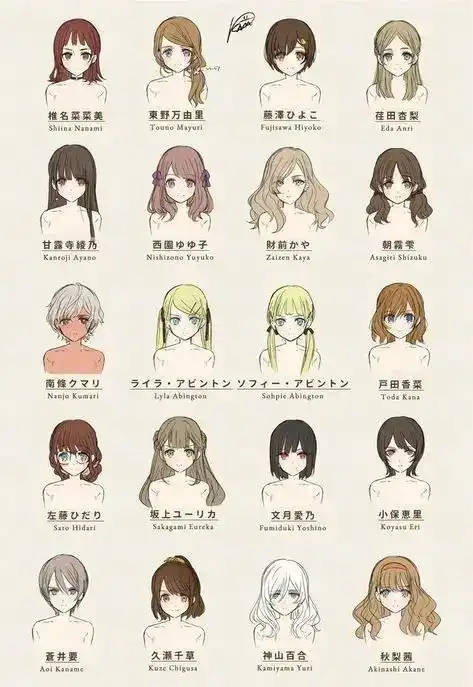 男女生发型绘画参考图拒绝平平无奇的黑长直