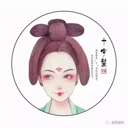 古代女子的唯美发鬓手绘