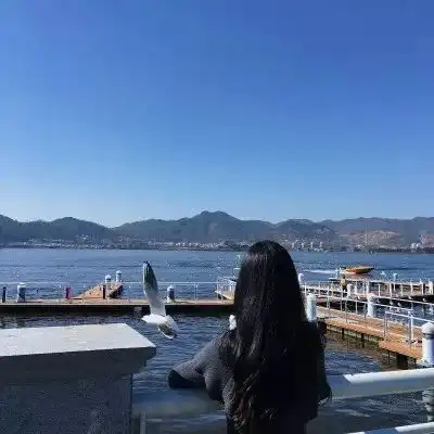 背影头像,蓝色系