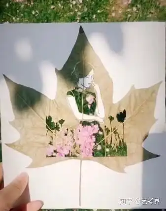 树叶上的旗袍美女叹服美术生们的巧手看了直呼我也要学美术