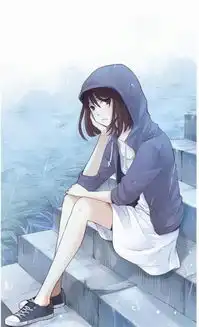 雨天独自一个人坐在阶梯上,把自己放空