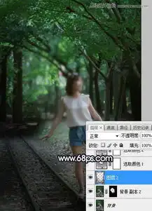 photoshop给森林中的女孩添加唯美逆光效果