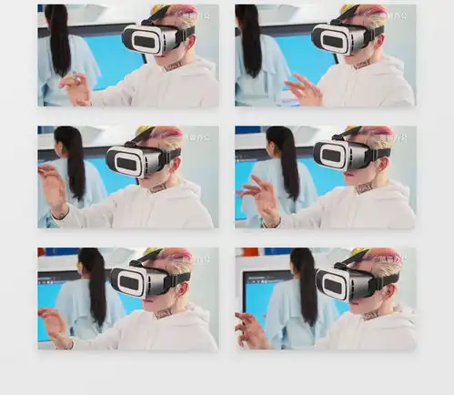 黄发男人戴着vr眼镜虚拟操控实拍视频素材下载mp4格式38402160像素