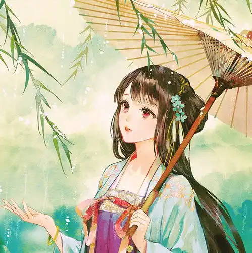 绘画风格迥异的古风美少女插画,用色总给人一种惊心动魄的美感