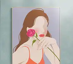 现代简约创意唯美女性人物插画北欧风装饰画图片下载