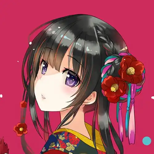 二次元和风美图打扮华丽,乐观向上的小姐姐,真讨人喜
