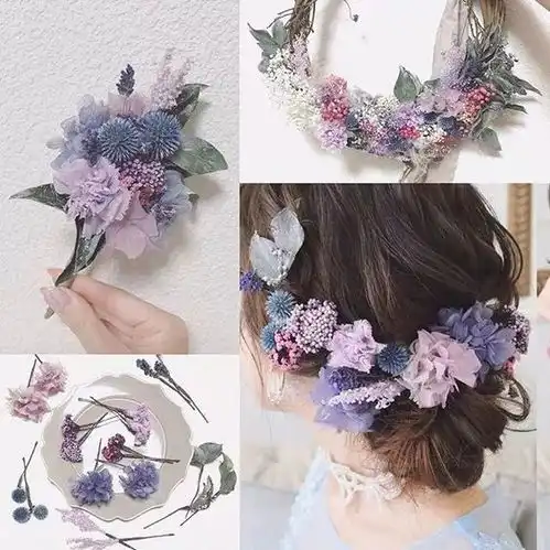唯美的鲜花新娘发型背影杀,仙美极了