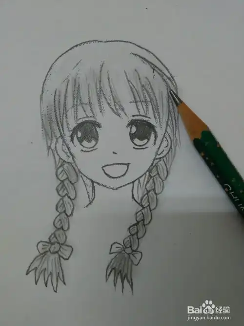 素描动漫少女的辫子怎么画