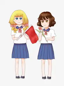 国庆女学生庆祝国庆卡通人物插画图片素材psb格式下载其他大全