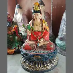开光树脂彩绘佛像自在观音菩萨观自在摆件观世音菩萨佛堂供奉装饰工艺品-黄页88网