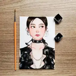 美女画师笔下水彩女生虽是画但让人怦然心动网友感觉要恋爱了