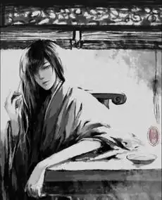 求黑发黑衣的古风美男子图