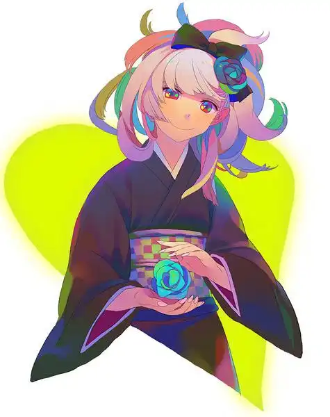 求头发有渐变色的动漫少女