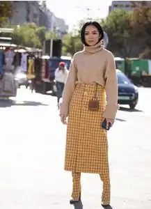冬天绝妙时髦法当然时髦精都爱的毛衣裙摆啦