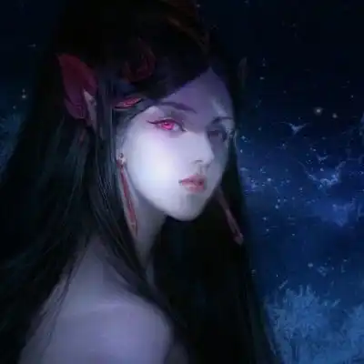 唐崎夜雨手绘古风女生头像