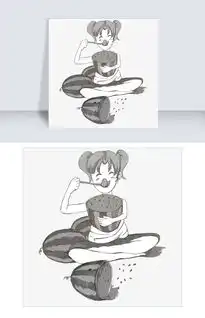 卡通手绘西瓜女孩矢量元素图片素材ai格式下载动漫人物大全