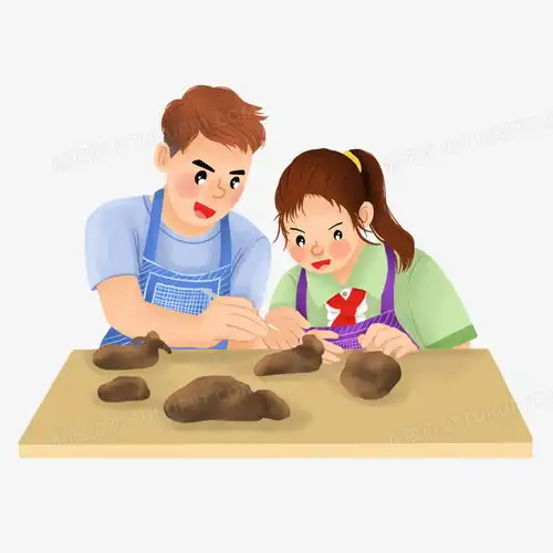 老师教学生做泥塑卡通手绘人物元素png图片素材免费下载人物png20002000像素