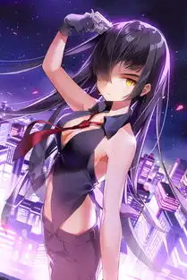 动漫女生冷酷紫色忧伤