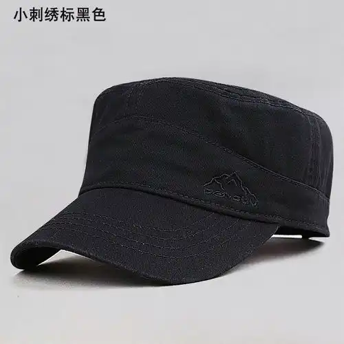 男士帽子韩版潮刺绣平顶帽男休闲军帽中青年户外防晒遮阳帽鸭舌帽