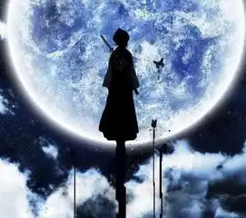 我想找一张动漫图片类似这两张的感觉黑夜一个女的站在城墙上迎着月亮很酷