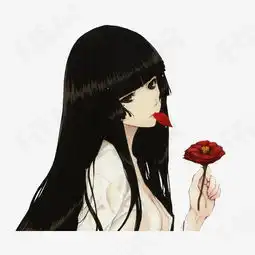 手绘拿花的美女素材图片免费下载高清png千库网图片编号9116750