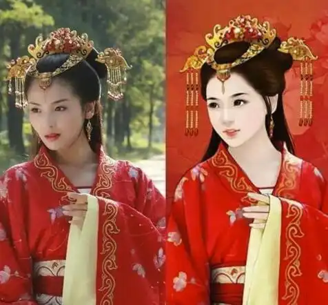 把女明星p成了插画女主,杨雪成为最美贵妃,杨蓉的苏莲衣太美了