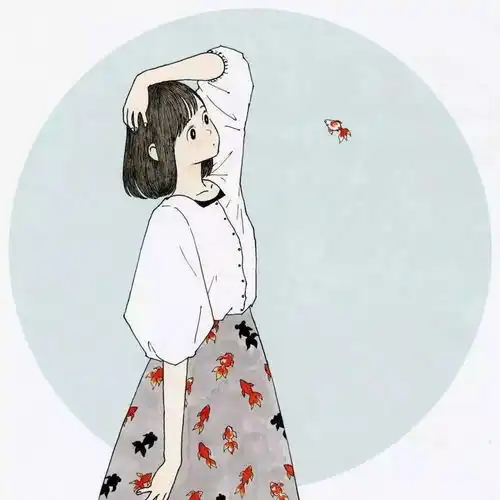 插画女生头像