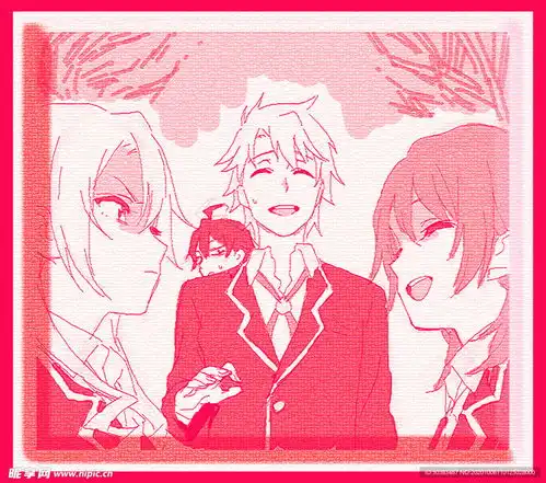 唯美线条男女素描素材漫画人设计图