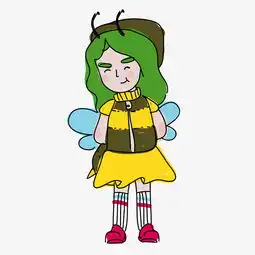 手绘卡通小清新的蜜蜂女孩图片素材其他格式下载动漫人物大全