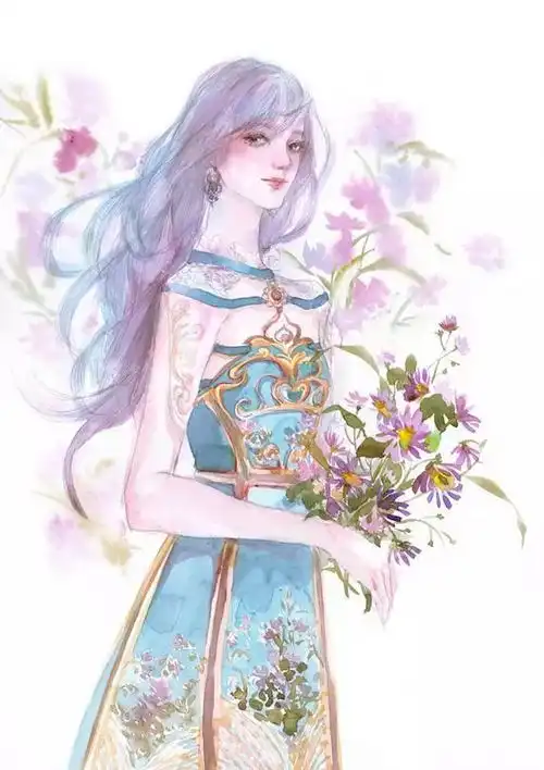 水彩美人图,掀起一股清新亮丽的头像风