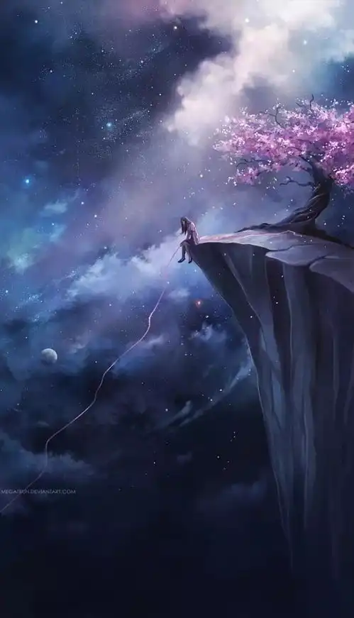 从没见过如此美妙梦幻的星空插画