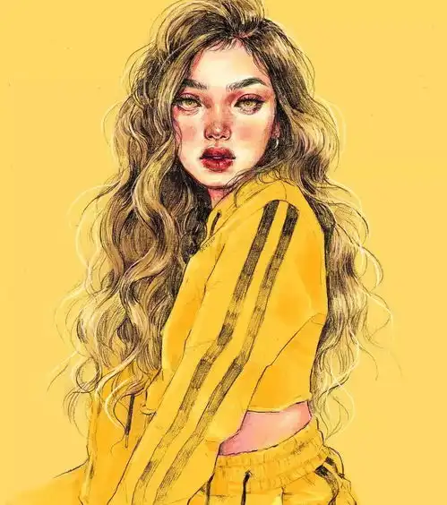 小央美绘画欣赏闪闪发光的皮肤质感,唯美人物少女插画
