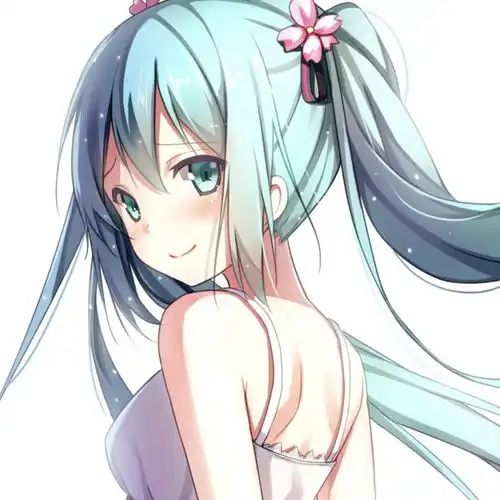 蓝粉系动漫头像长发飘飘的仙女小姐姐初音