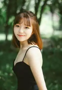黑色吊带清新少女丛林阳光照出唯美意境