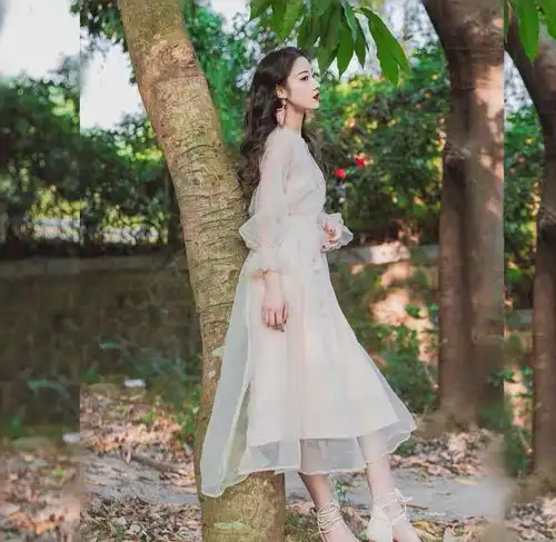 不同仙女裙搭配一字肩蕾丝裙显瘦,搭配白t少女,还有它知性