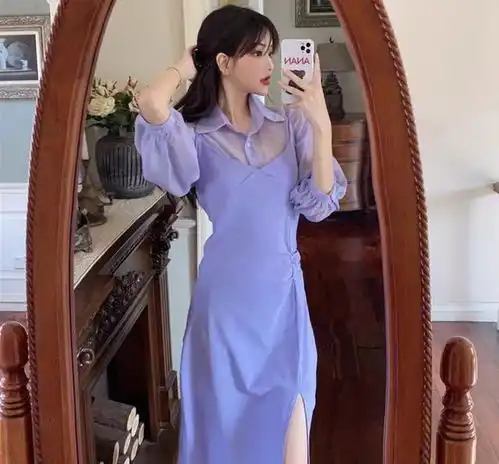 紫色裙子仙气甜美,给人清新精致的感觉,瞬间让人眼前一亮