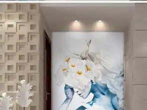 北欧现代简约插画抽象美女孔雀玄关背景墙图片素材效果图下载3d玄关大全特殊材质编号18186283